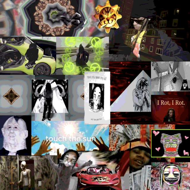 Figure 1 – assortment of screenshots from music videos; showcasing a diversity in taste and evolution; dates ranging from 2021 to 2025.